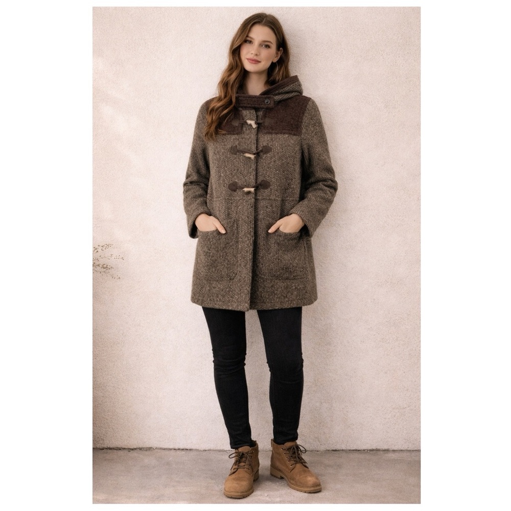 Mason’s wool hooded parka coat Sz 42IT US 6‎ brown Forestcore WoodlandAesthetic